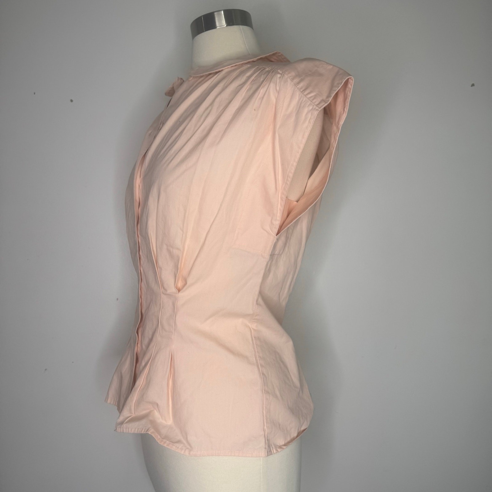 VTG 1990s Cambridge Blush Peter Pan Collar Sleeveless Cotton Top Size 12
