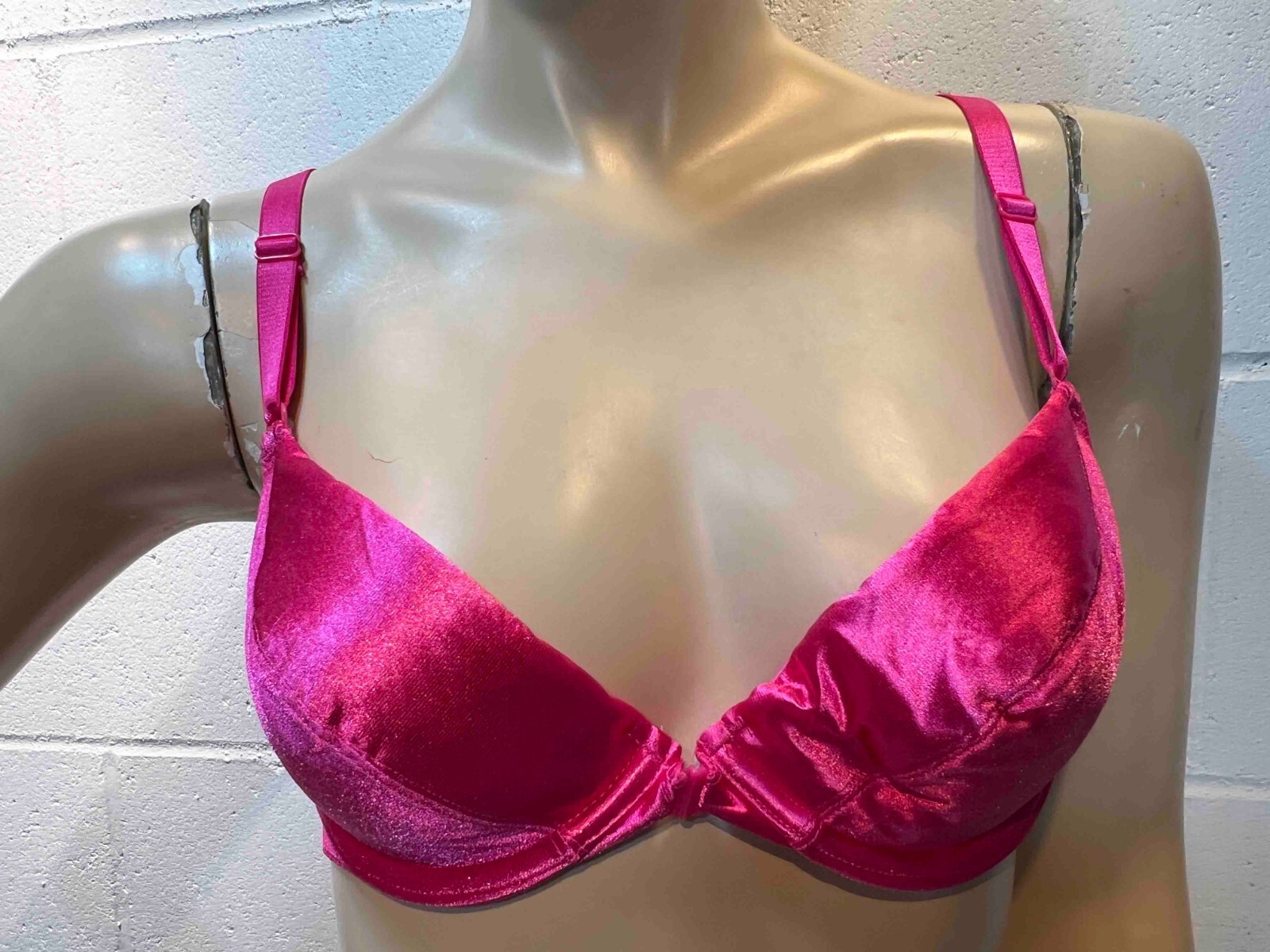 NIP Vtg 90s 32C PINK SHINY Miracle Satin Bra Front Clasp Victoria&rsquo;s Secret 1998