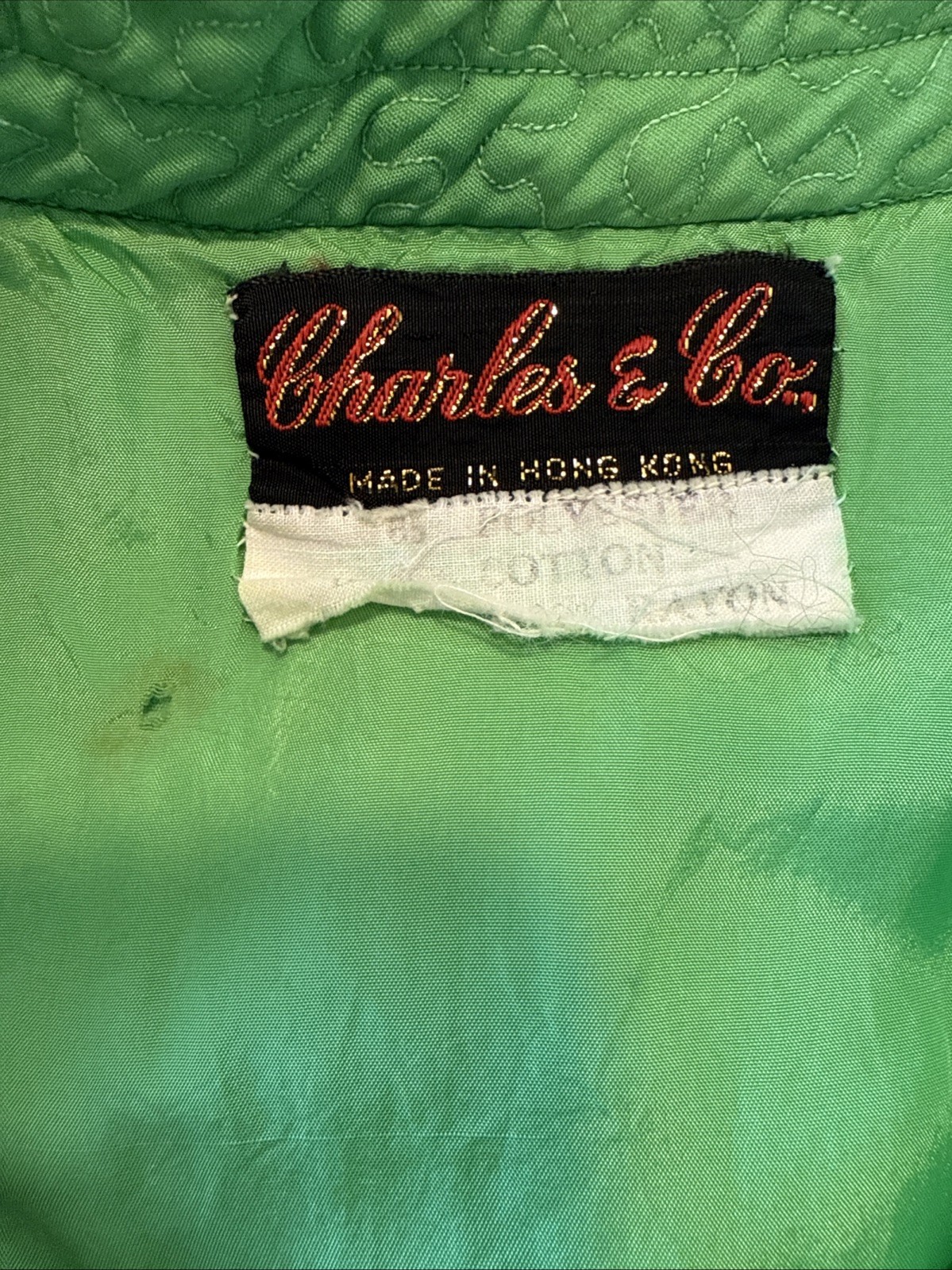 Vintage 1960s Charles & Co. Green Maxi Dress Hong Kong Boho Chic Womens Small