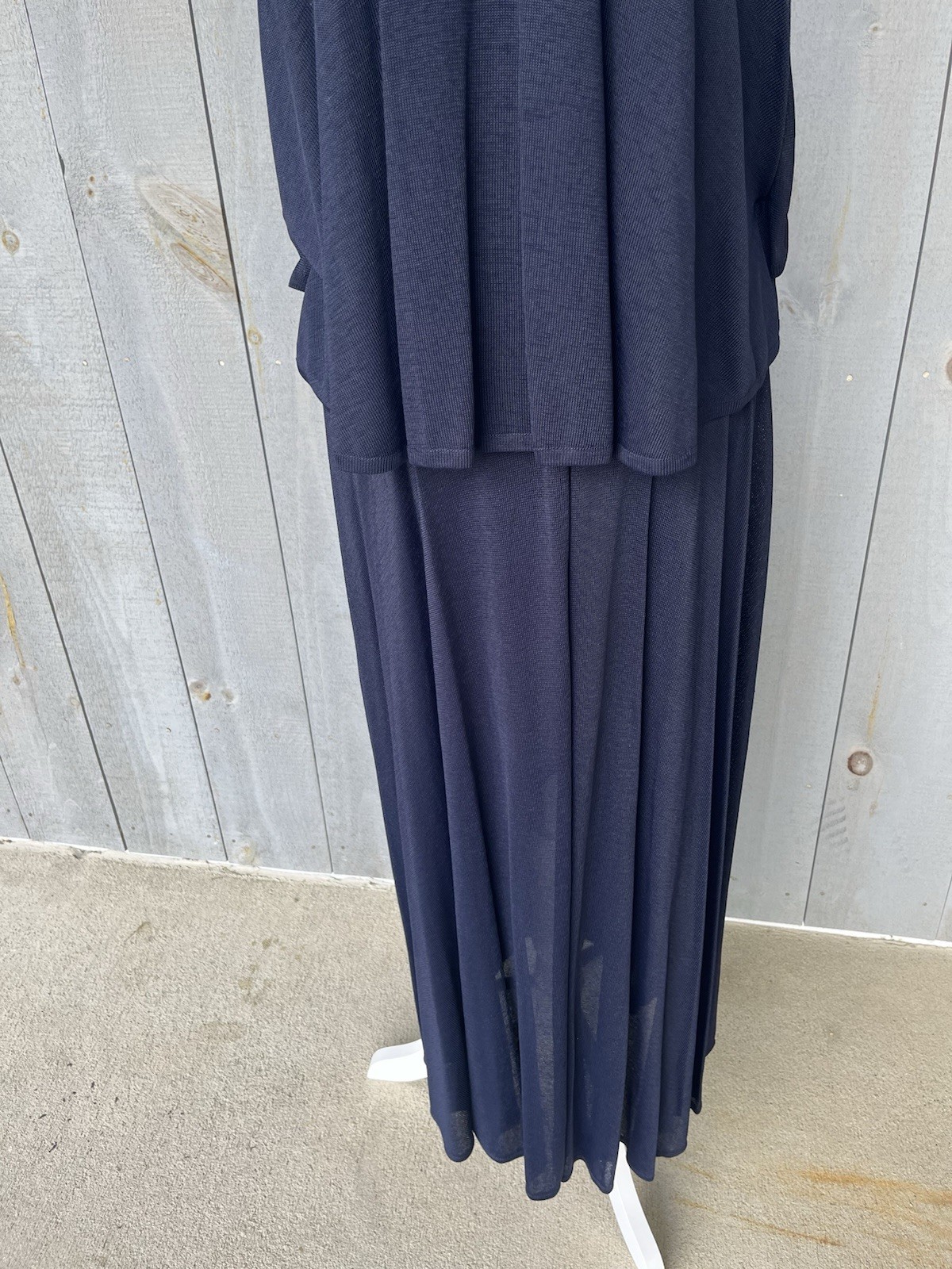 Vintage 80s Marina Spadafora 2 Pc Set Skirt Sleeveless Blouse Choker Neck Blue M