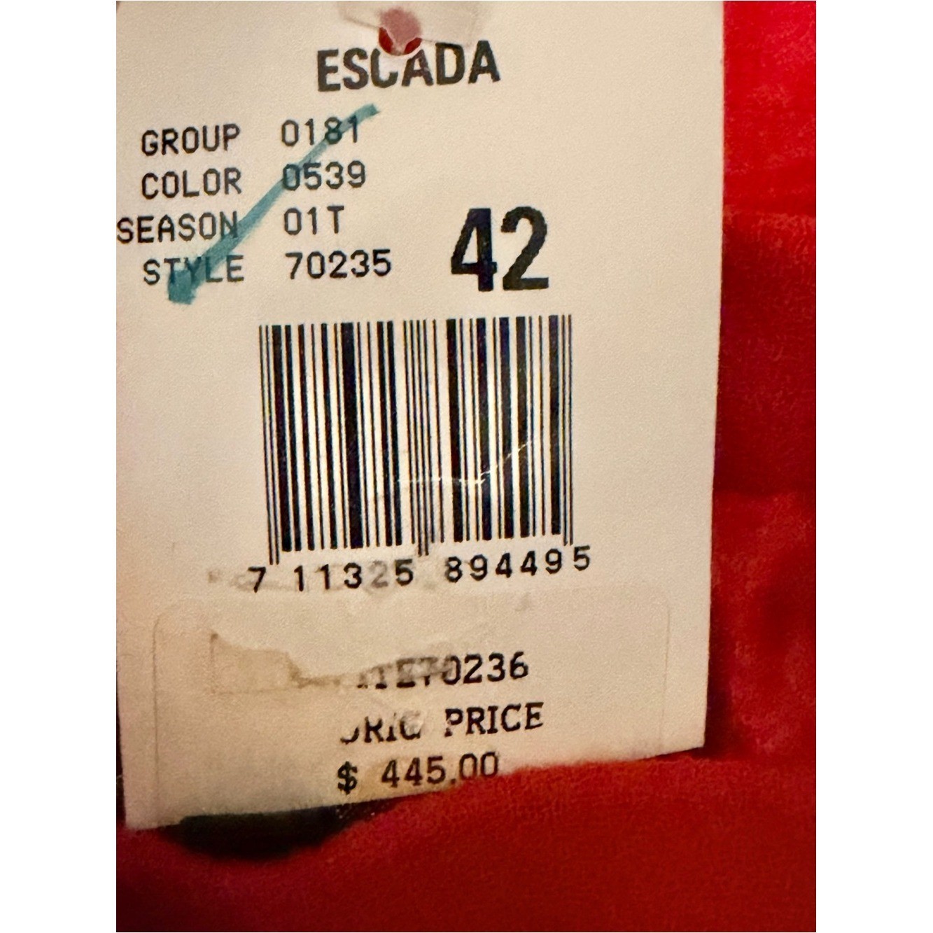 NWT Vintage Escada Pure Wool Red Pencil Skirt Luxury Old Money | Size 42 / US 12