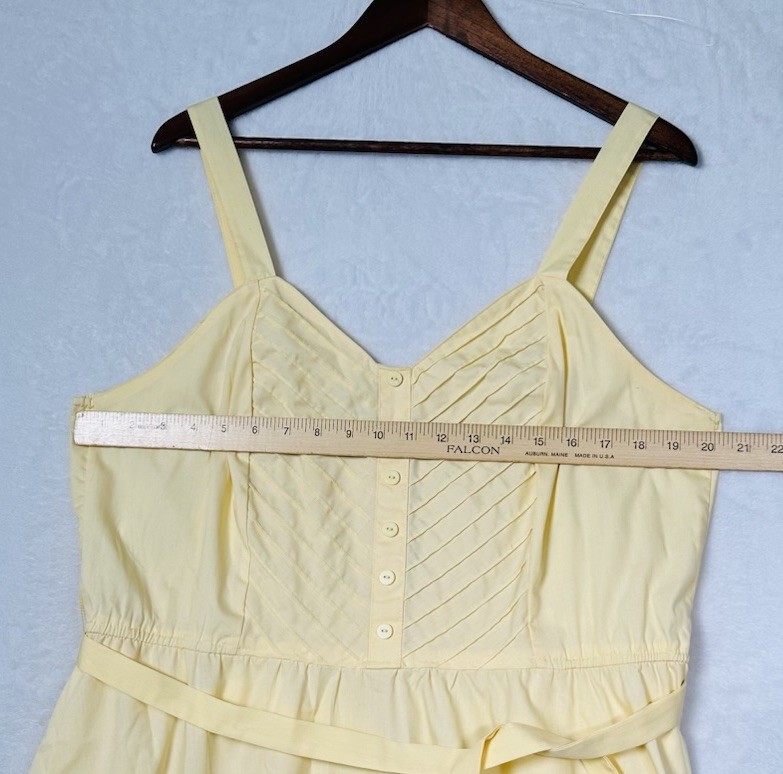 Vintage JC Penney Dress Womens Size 18 Midi Empire Waist Pintuck Bodice 70s