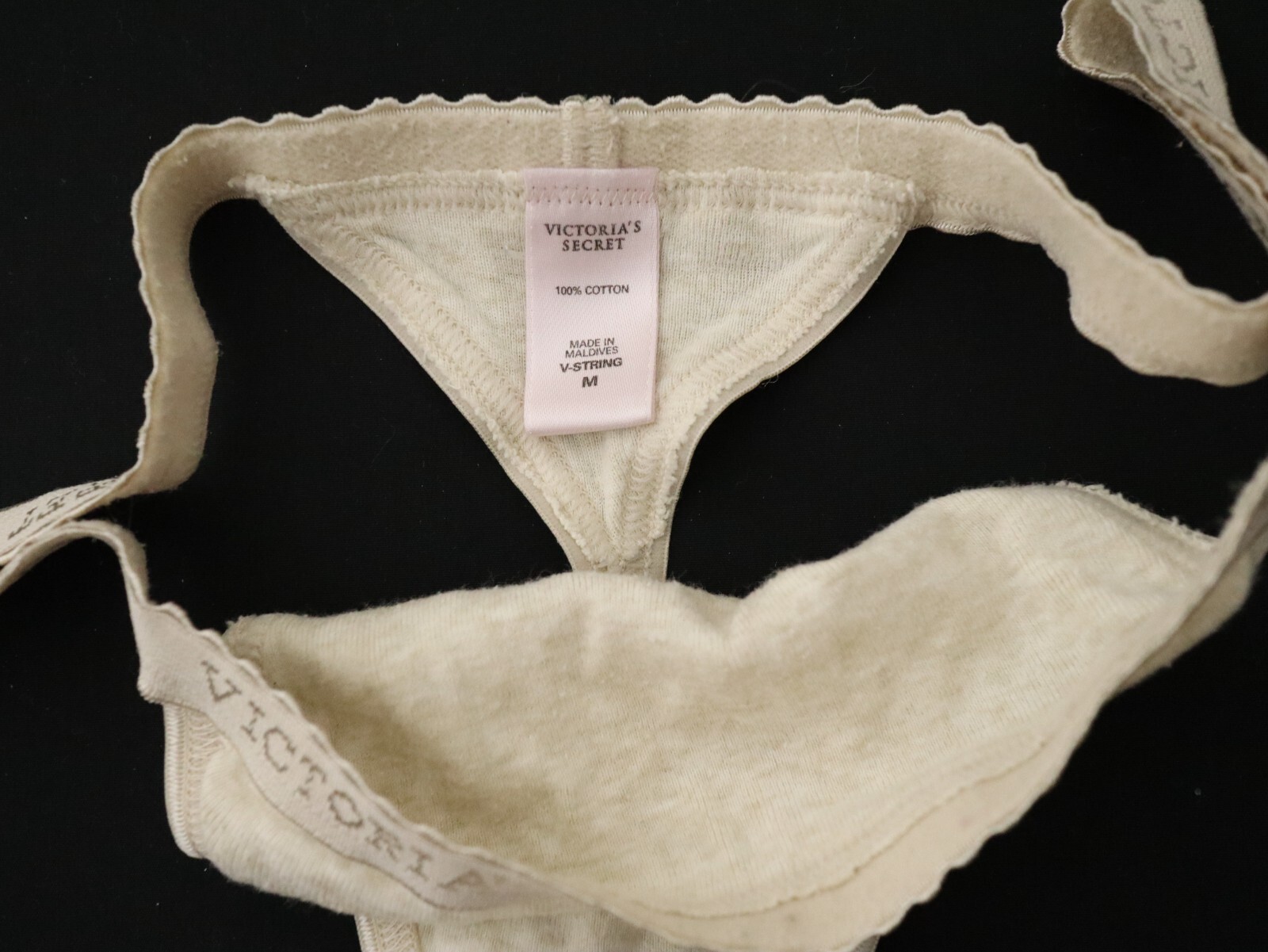 2 Victoria&rsquo;s Secret VTG Y2K Signature Cotton V-String Thong Panties Lot MEDIUM