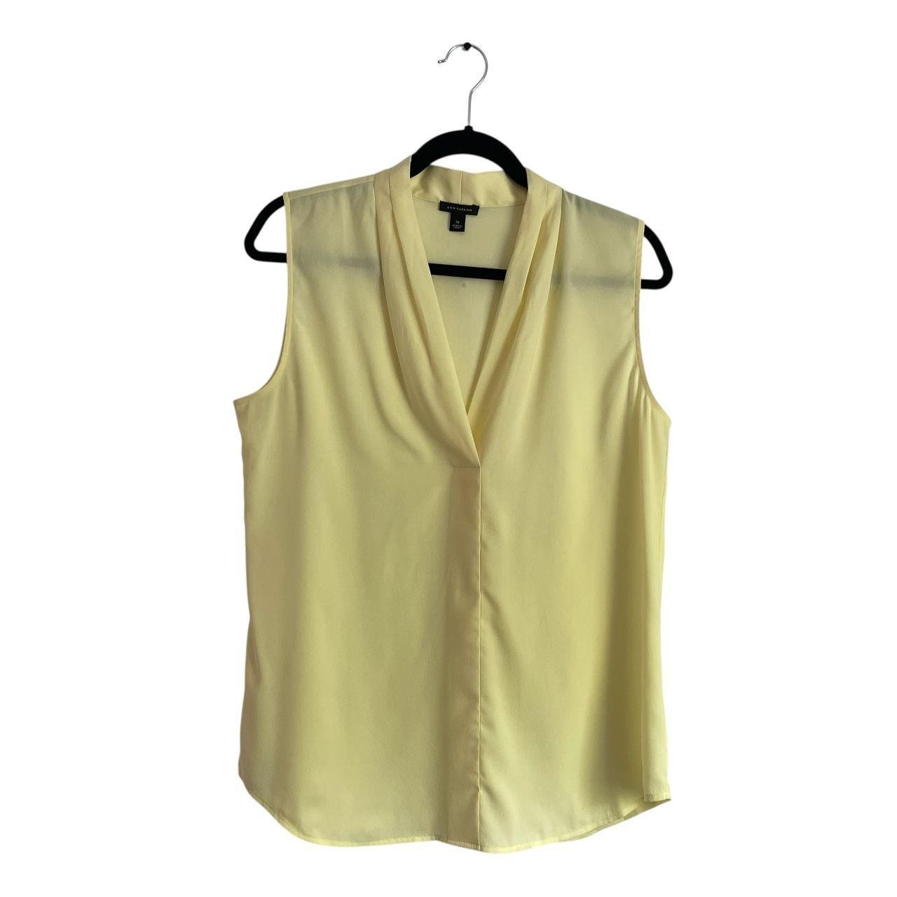 Ann Taylor Pale Yellow Semi-Sheer Tank Top: Y2K, 2000s