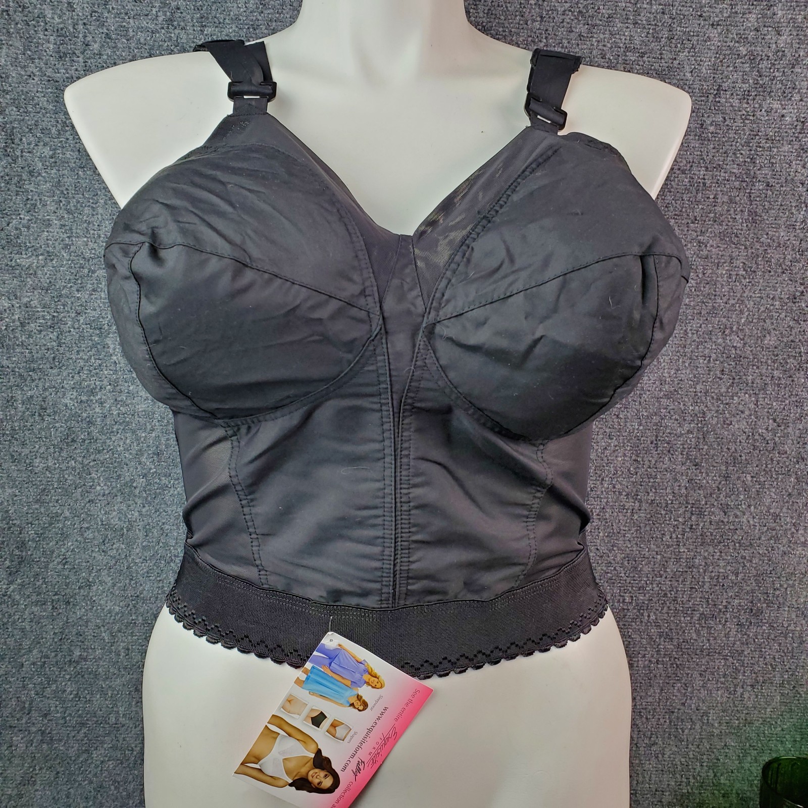VTG Long Line Bullet Bra Corset Bustier Cincher Shaper 40DD Pin Up Lingerie