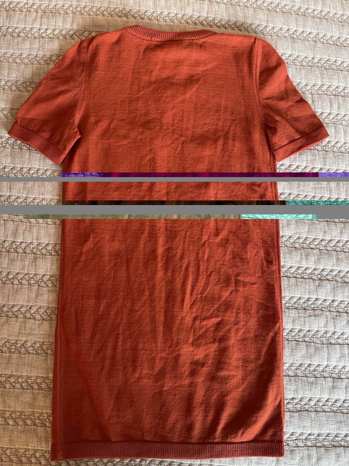 Vintage 70s Courreges Sheer Patch Pocket Logo T-Shirt Burnt Orange – SEXY!