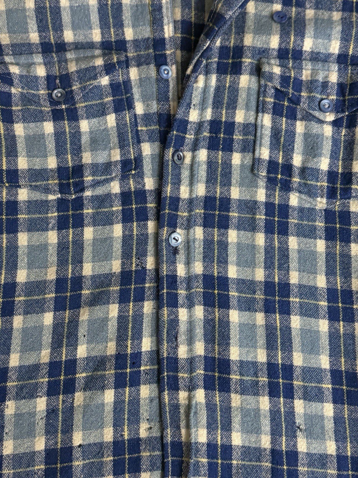 Vintage 30s 1930s 40s Pendleton Flannel Wool Distressed Thrashed Extra Small XS