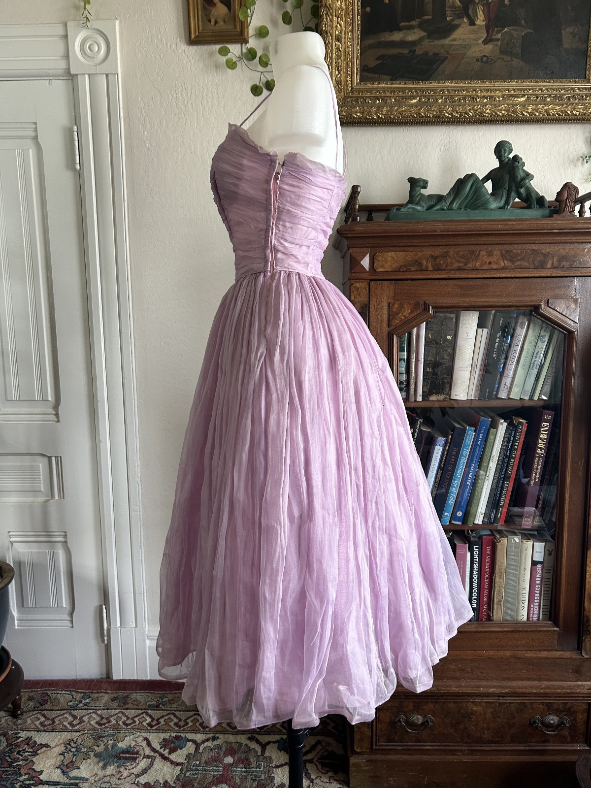 Vintage 1950s Lilac Emma Domb Lavender CHIFFON Organza Party Prom Cupcake DRESS