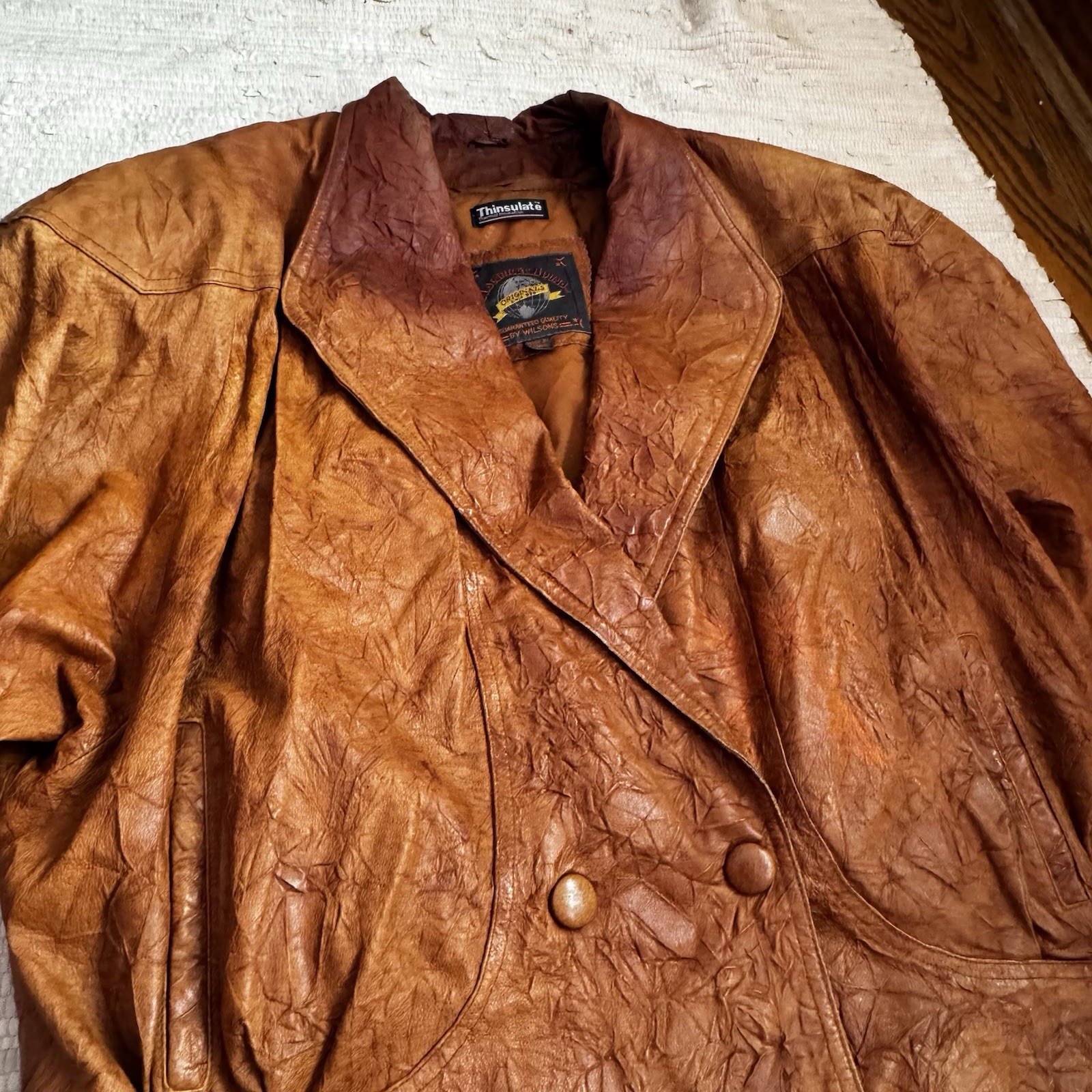 WILSONS LEATHER VTG 80s Adventure Bound Pilot Bomber Thinsulate Womens Large