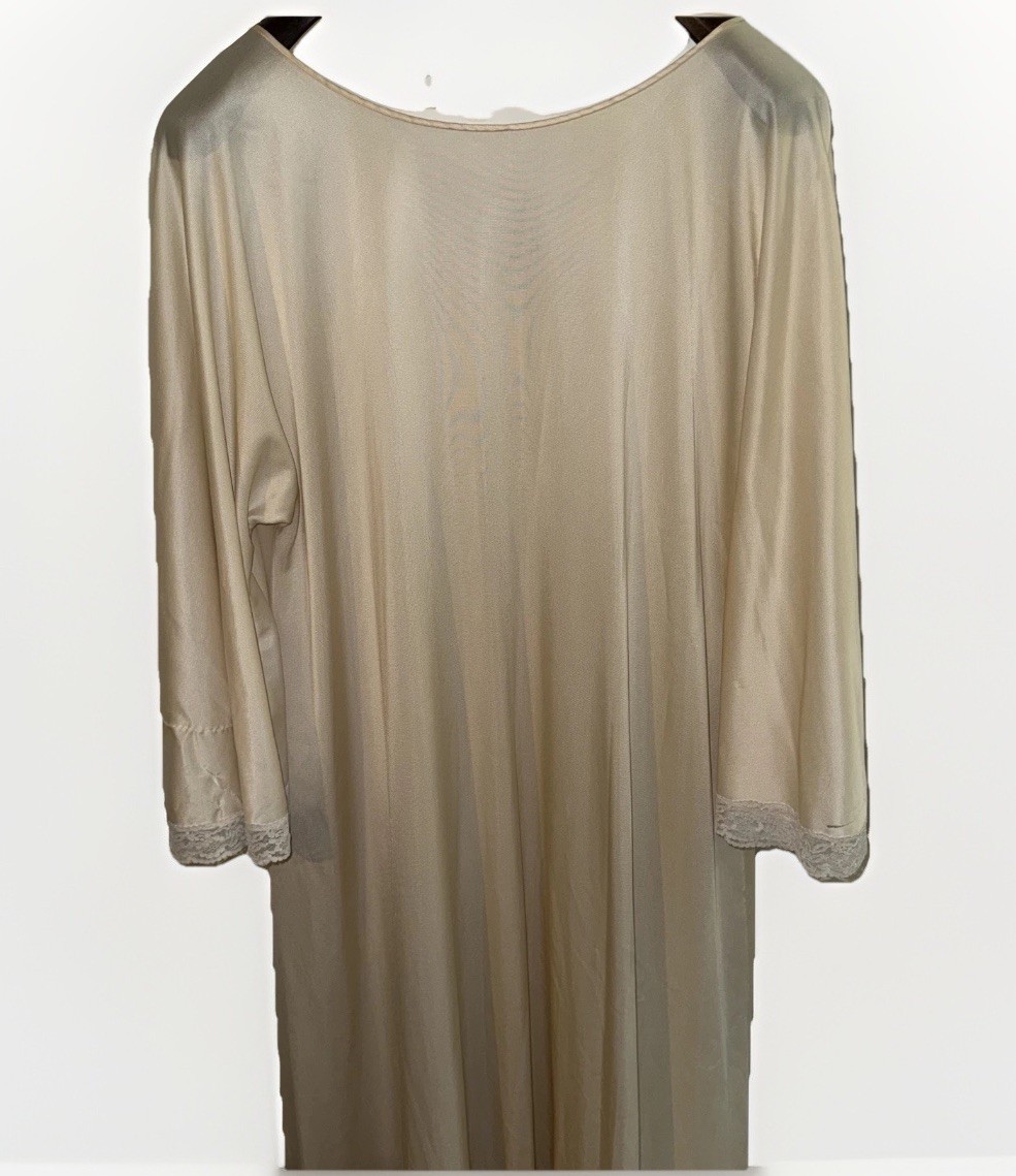 VTG Claire Sandra Lucie Ann 70s Champagne Chemise Nightgown Maxi Slip Dress