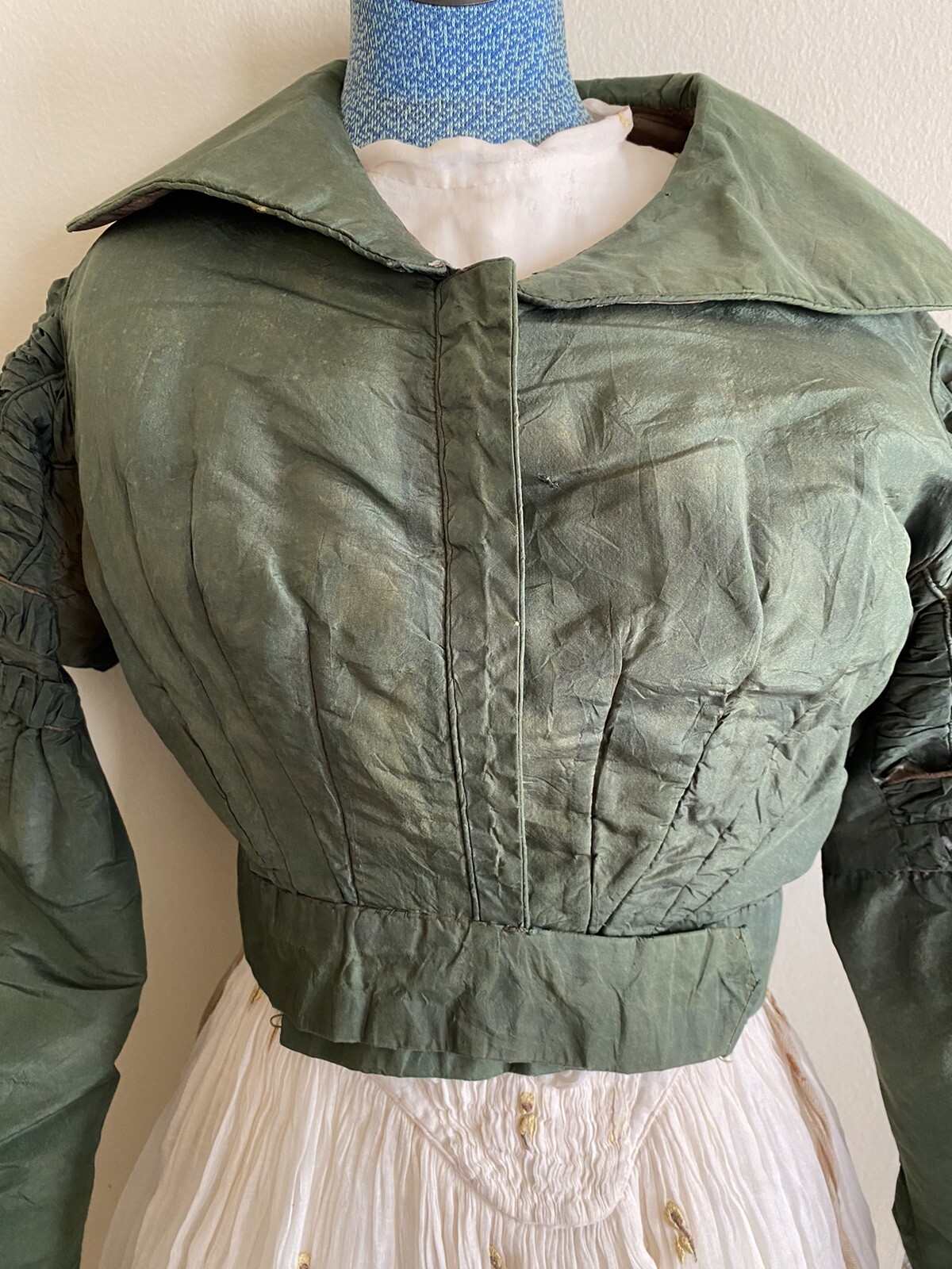 Rarest 1825 Regency Spencer Jacket Rich Emerald « Arsenic » Green Museum Quality!