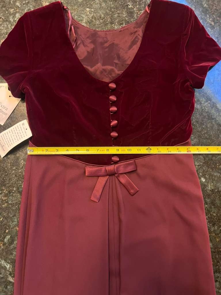 VTG Liz Claiborne Night Dress 14 NWT Red Velvet Gown Bridgerton Regencycore 90s