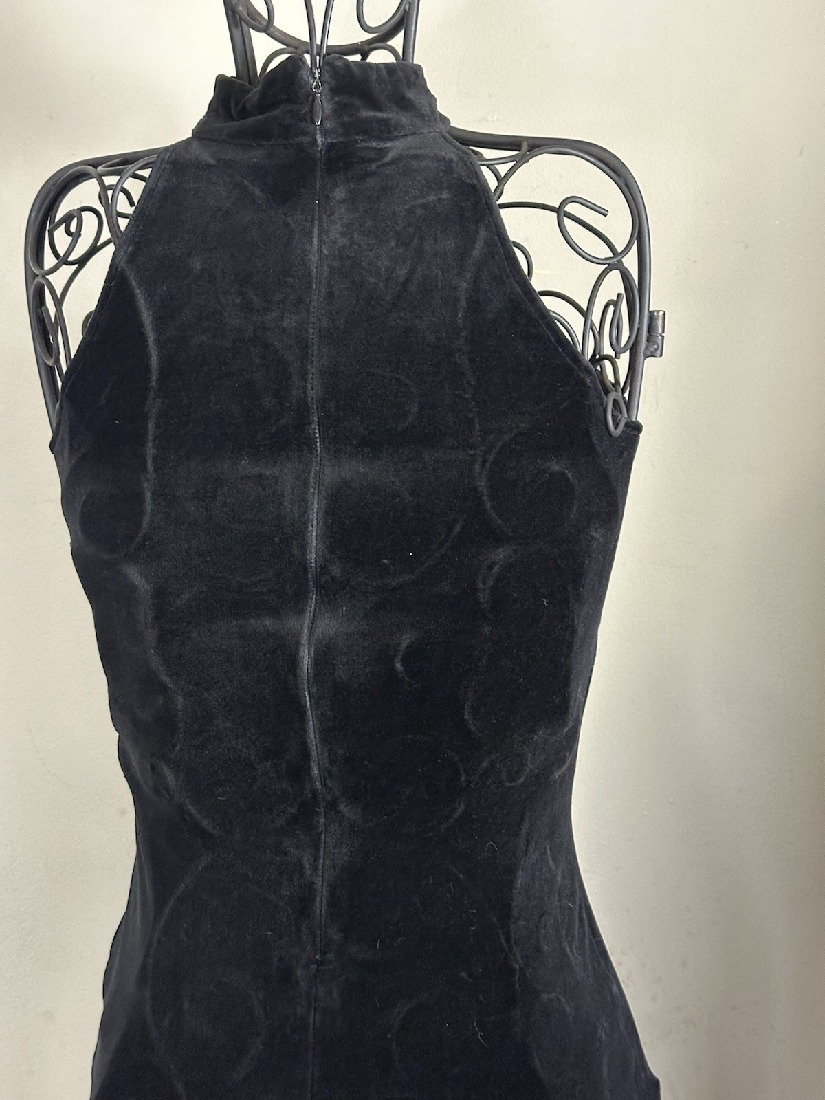 Scott McClintock Black Velvet Dress Petite VTG Gothic USA Hollywood 90s Corset S