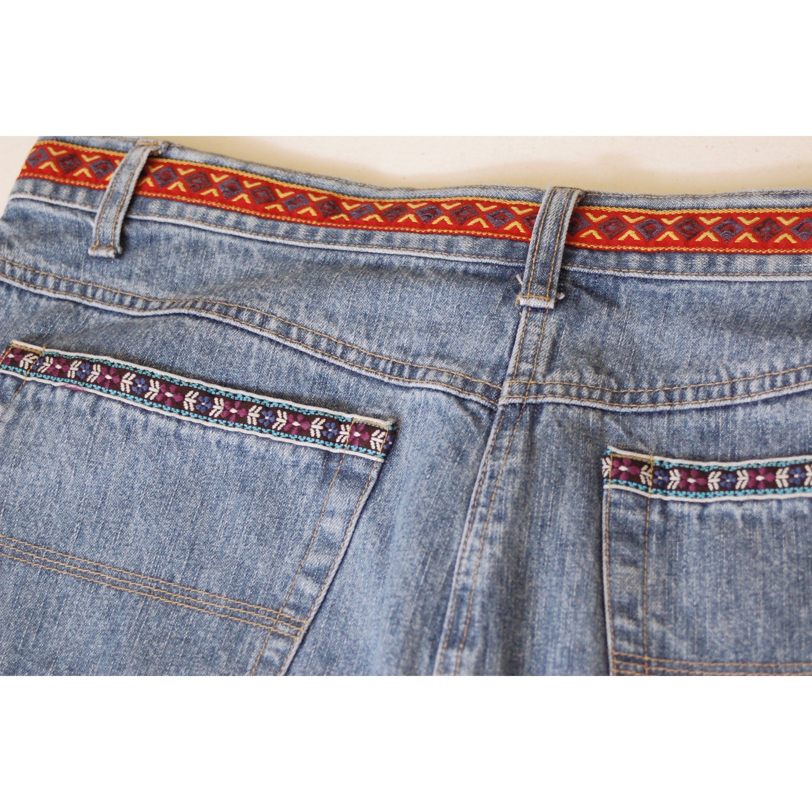 Vintage 90s Venezia Denim Maxi Skirt Southwest Long 16 Volup Curvy Tall