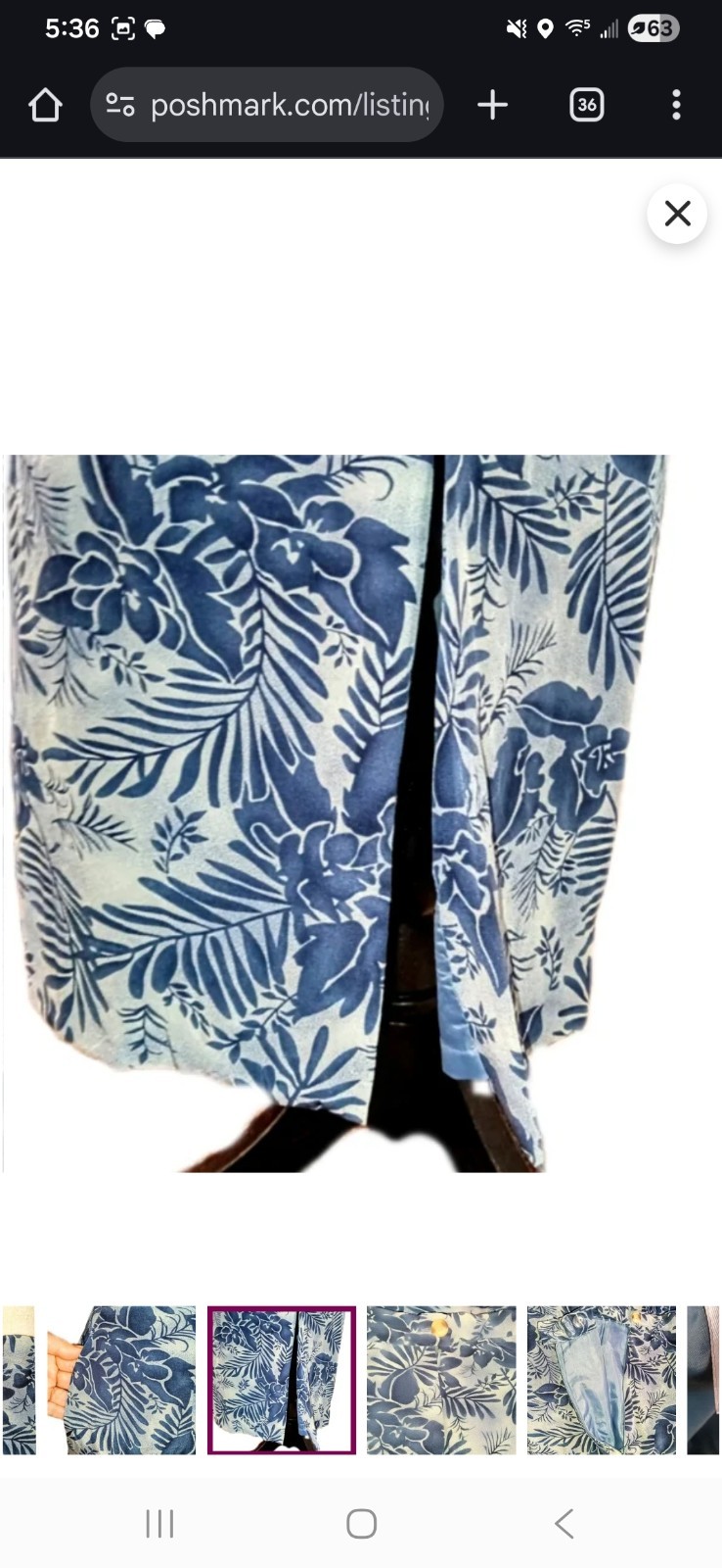 Vtg PENDLETON Womens 8 Blue Silk Floral Long Split Back Button & Zip Skirt NWT