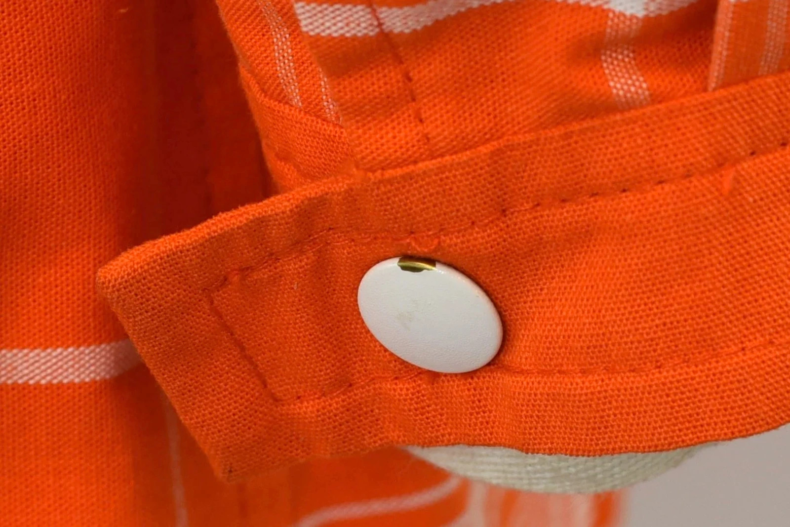 1970s Courreges Hyperbole Orange White Plaid Cotton Coat Jacket Dress