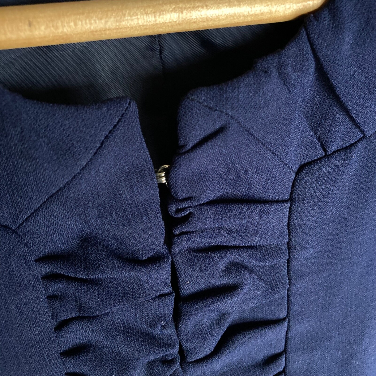 Harve Benard Cropped Blazer Jacket Lined Navy Career Womens 12 L Bust 40 Vtg