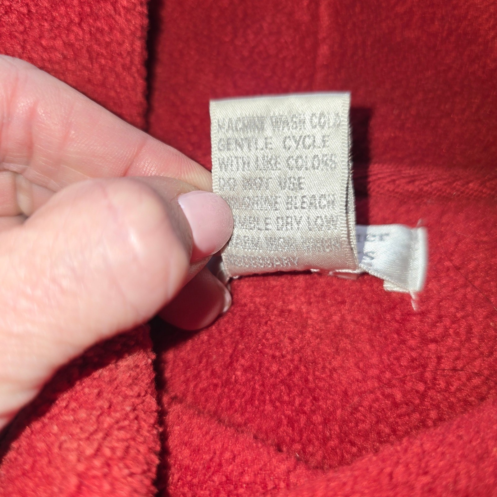 Vtg Christopher & Banks XL Pullover 1/2 turtleneck fleece sweatshirt Red Horses