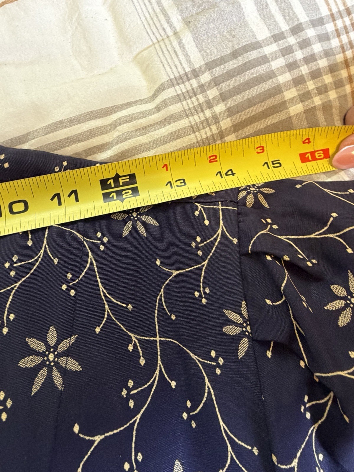 Vtg 80s Does 40s Peri Petites Navy Shirt Dress~8P~Belt 3/4 Puff Slvs Secretary