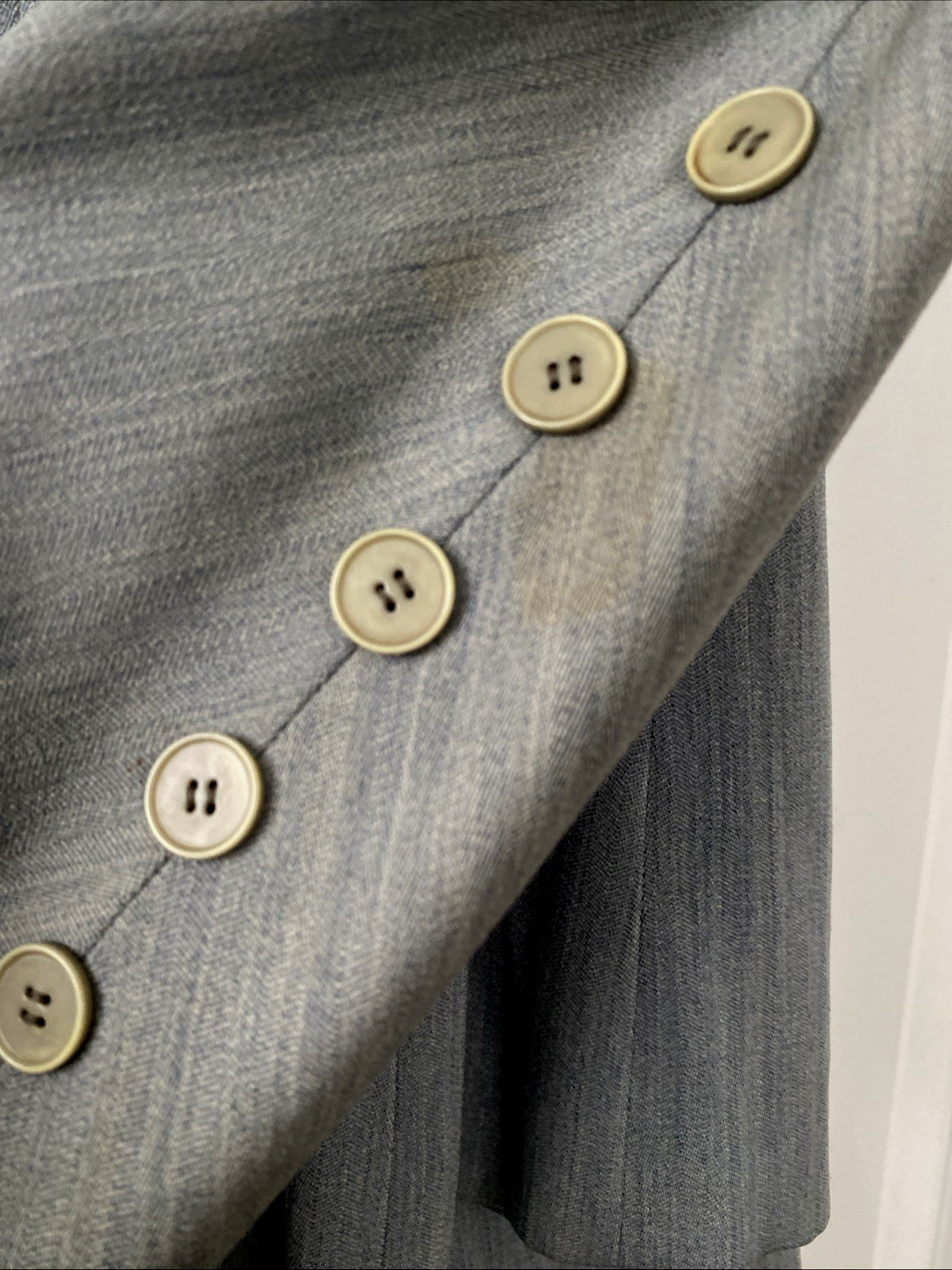 1940s Vtg Swansdown Gray Wool 2 Pc Suit Button Jacket & Skirt Nipped Waist OOAK