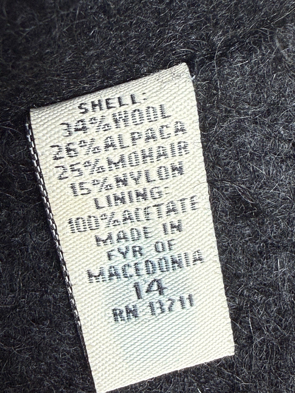 Vintage Amanda Smith Black Long Button-Front Wool/Alpaca/Mohair Trench Coat-14
