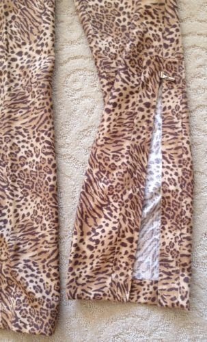 GIANNI VERSACE COUTURE Leopard Raw Silk Zippers Leg Pants EU 40 Italy Very RARE!