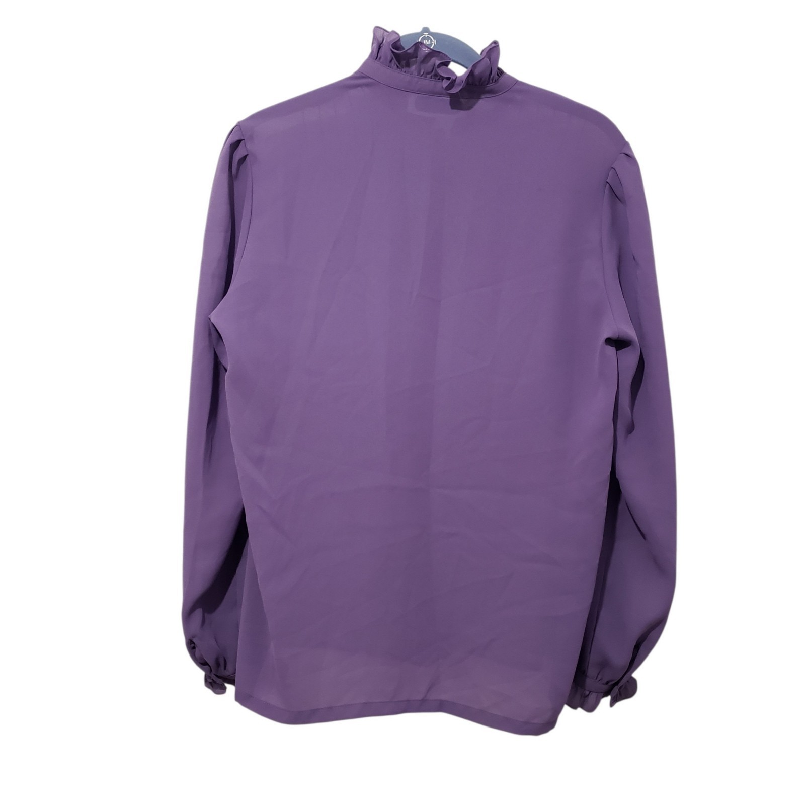 VTG IMPRESESSIONS Lavender Ruffle Tie-Neck Blouse Top | 12