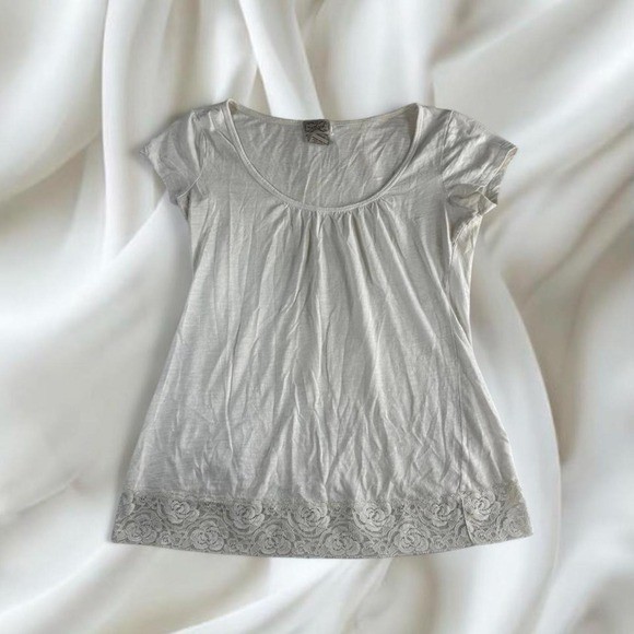 Eyelash white lace babydoll short sleeve top y2k vintage mcbling
