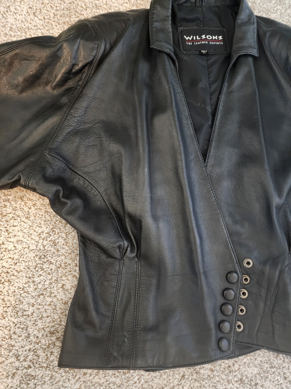 VTG 🔥Wilsons 100% Leather Jacket – 90&rsquo;s Retro Moto Y2K Grunge streetwear Biker