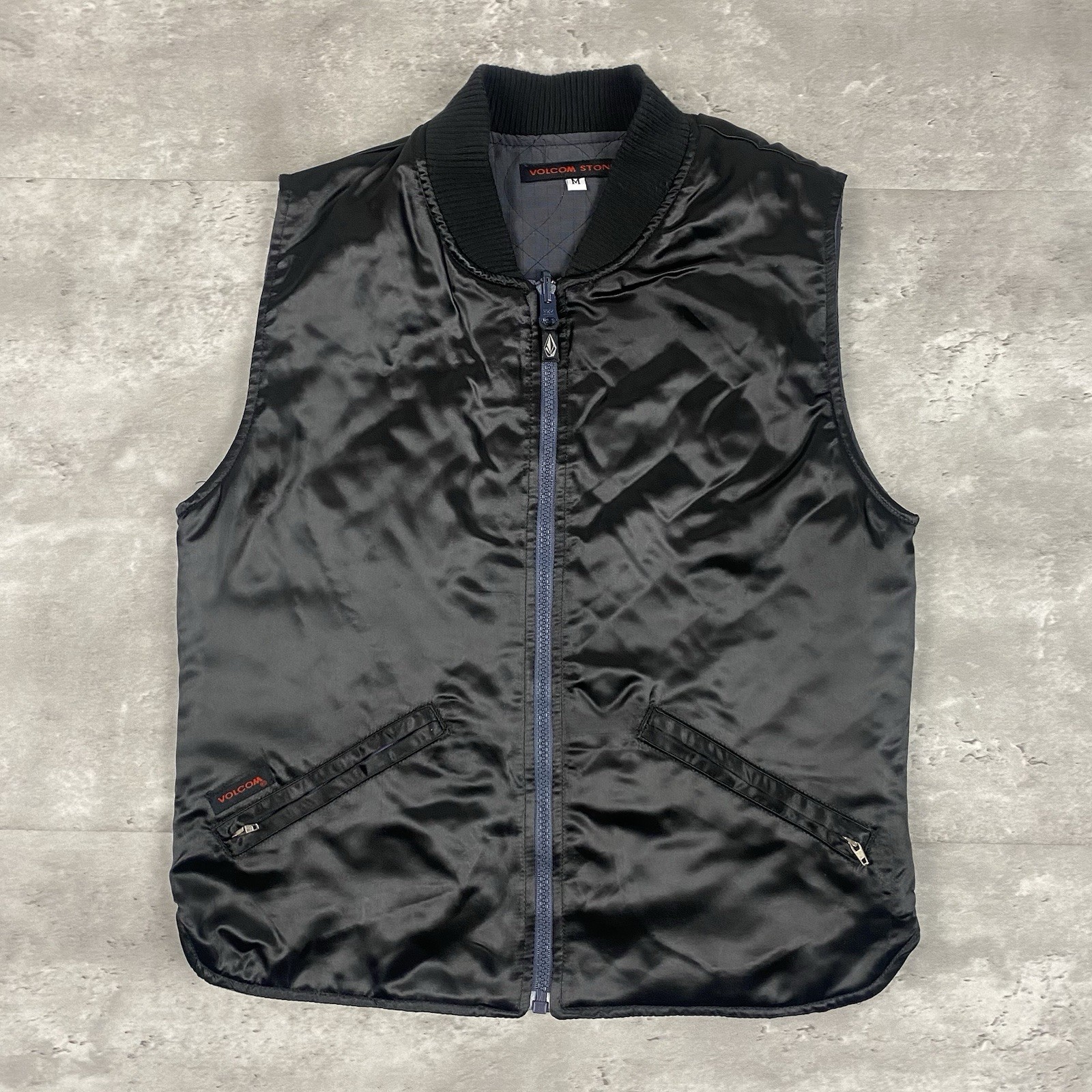 vintage 90s VOLCOM STONE vest YOUTH GIRLS TEEN M nylon black snowboard