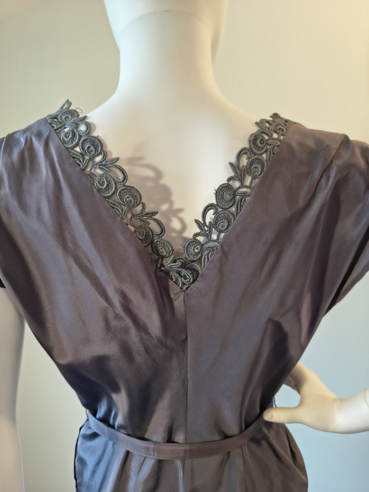 Vintage 50&rsquo;s Parness Feinstein 2pc Purple Sharkskin Taffeta Cocktail Dress