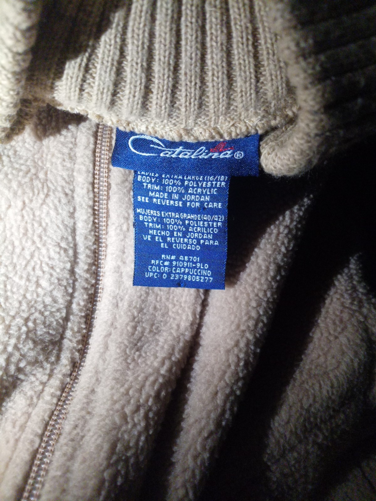 Vintage Catalina Sweater Zip Up Vest with Pockets Size Large Pre-owned Khaki
