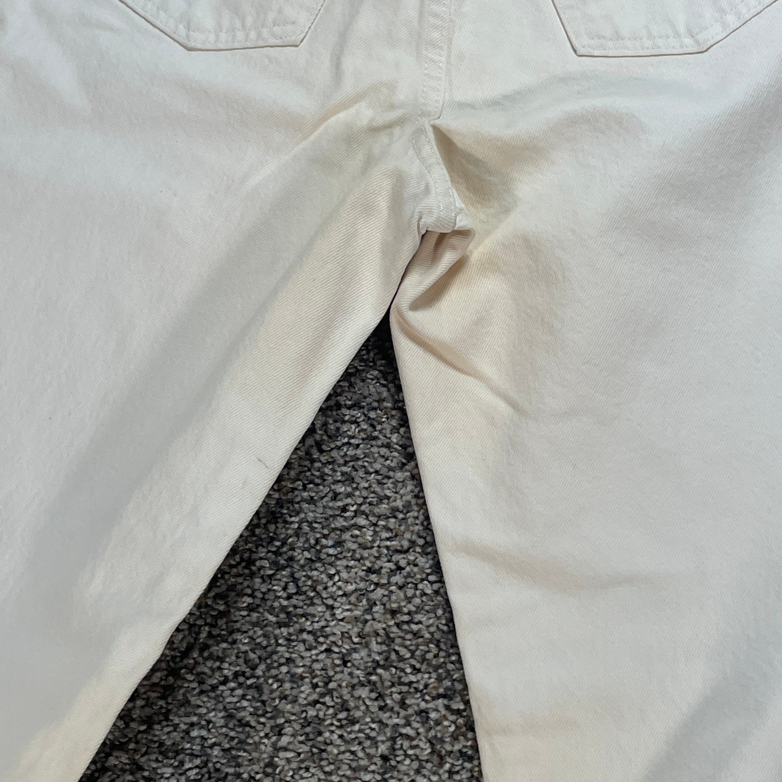 Vintage Levis 501 Women&rsquo;s 24×32 Jeans USA Made White High Waisted Tapered Leg