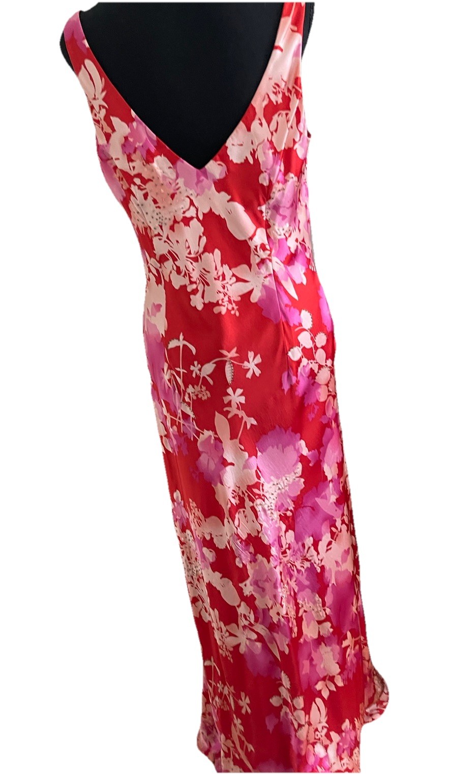 ALEX EVENINGS Vintage 90&rsquo;s Silk Summer Evening Dress with Matching Silk Scarf 14