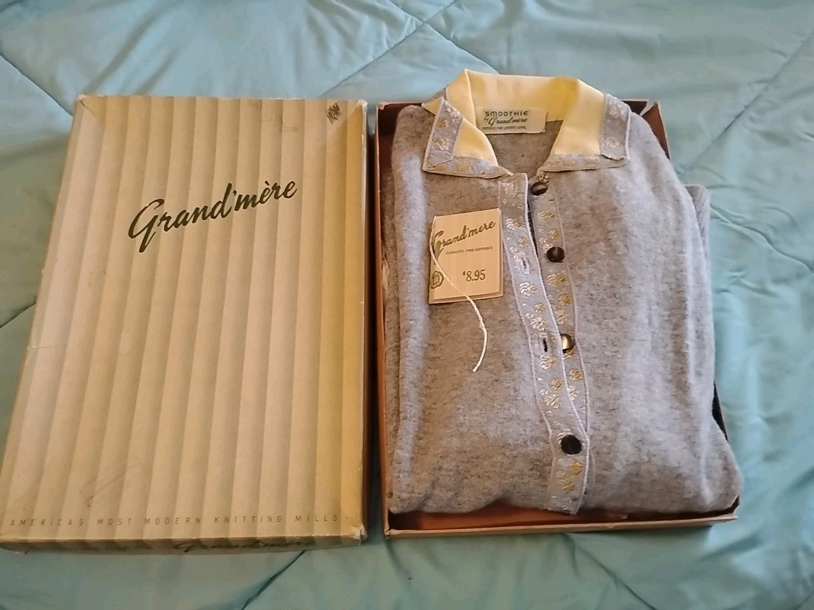 Vintage 50s Smoothie Sweater, Grand&rsquo;mere, Small Canada Lambwool