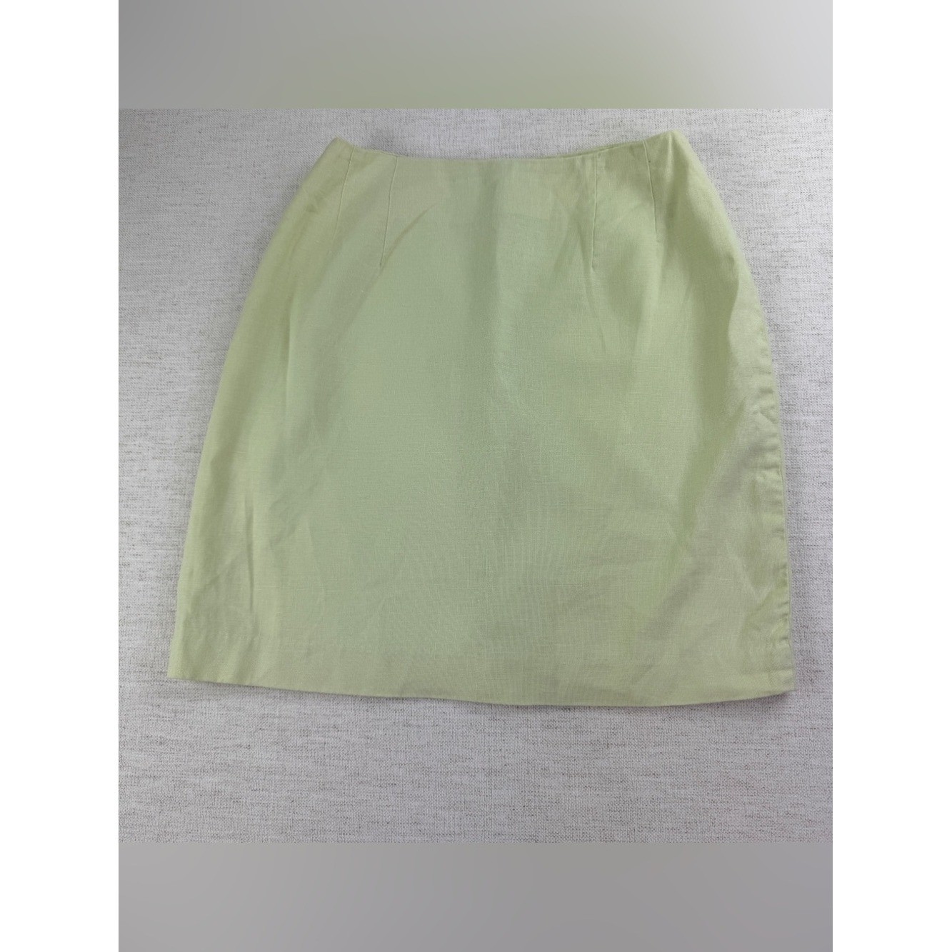VTG Carol Horn women&rsquo;s petite 8P 100% linen mini skirt pastel green mint