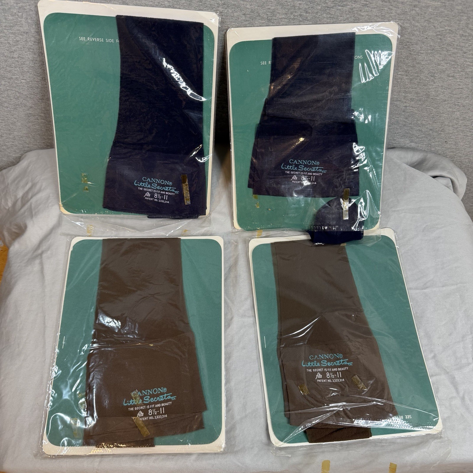 Cannon Little Secrets Stretch Seamless Stockings Vtg 1960s Coffee Navy 4 Pairs