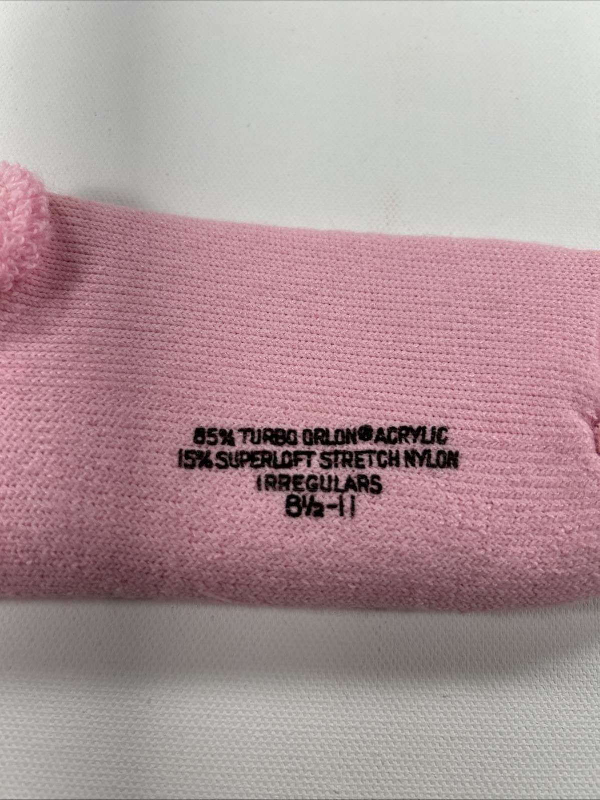 VTG Womens Socks Acrylic Blend Roll Top Irregulars 80&rsquo;s 90&rsquo;s Size 8.5-11 Pink