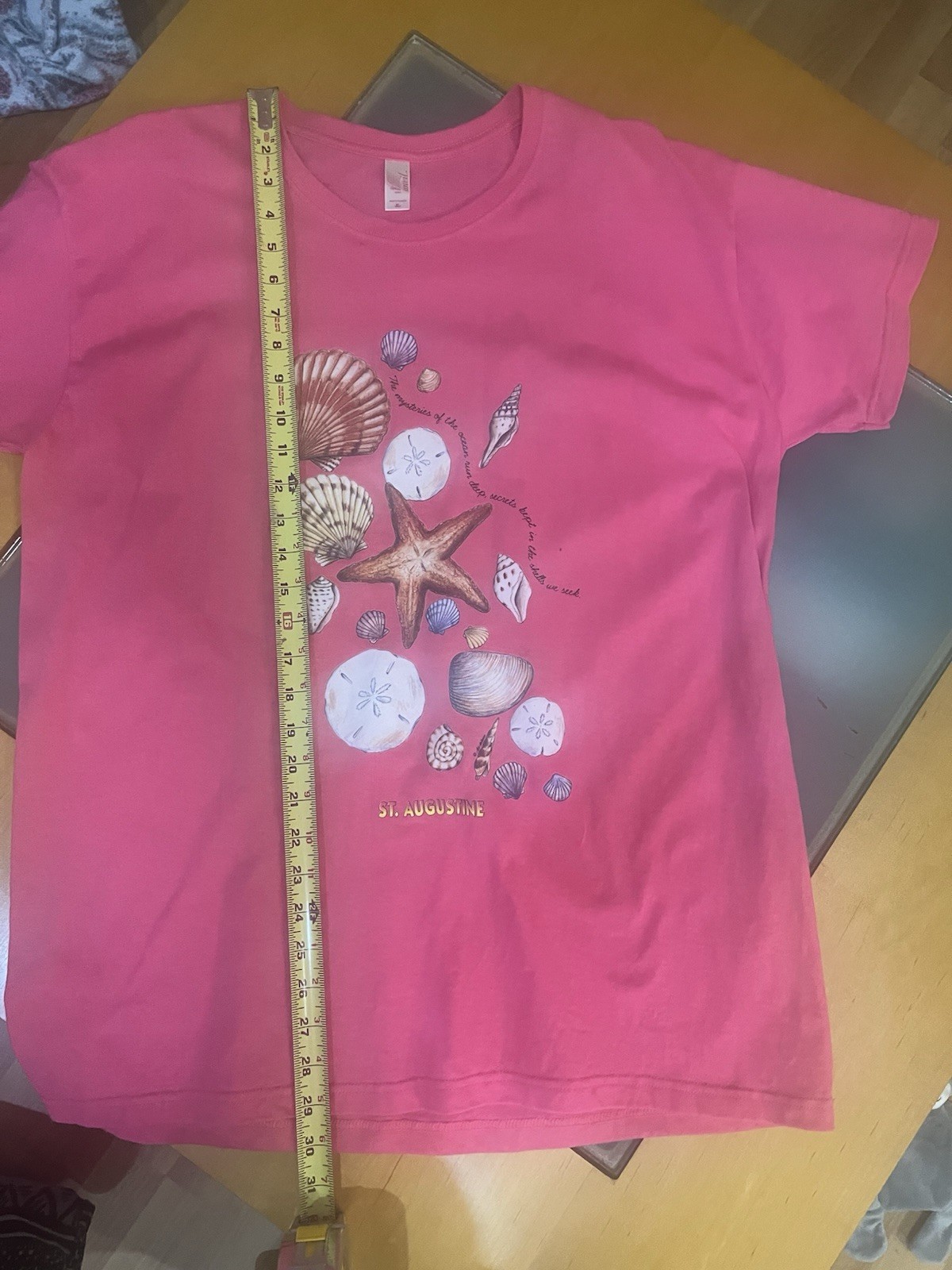 Vtg. St. Augustine Seashell Pink T Shirt -Anvil XL – Split In Tag