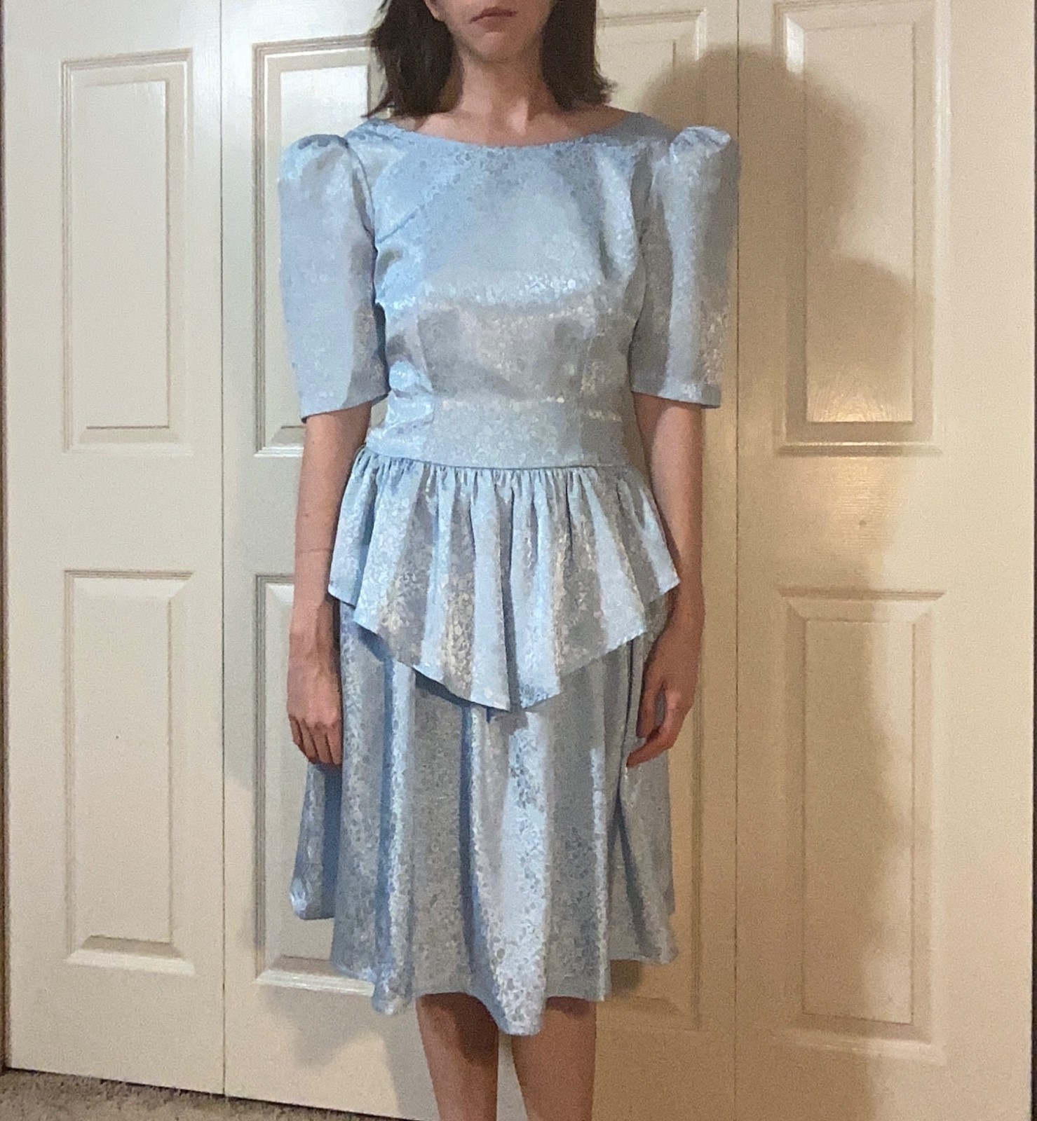 Vintage 80s light blue dress