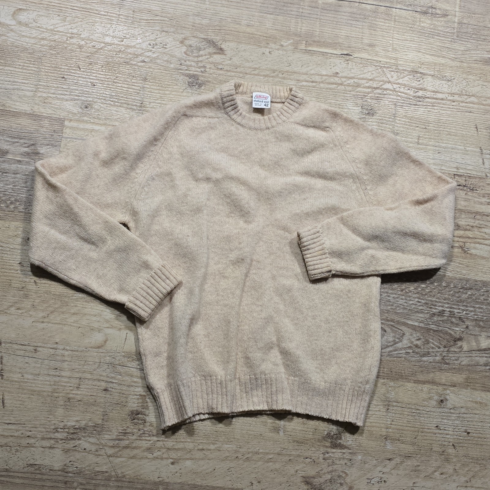 Vintage 70s St Michael Wool Made in Scotland Knit Sweater 40”/42”