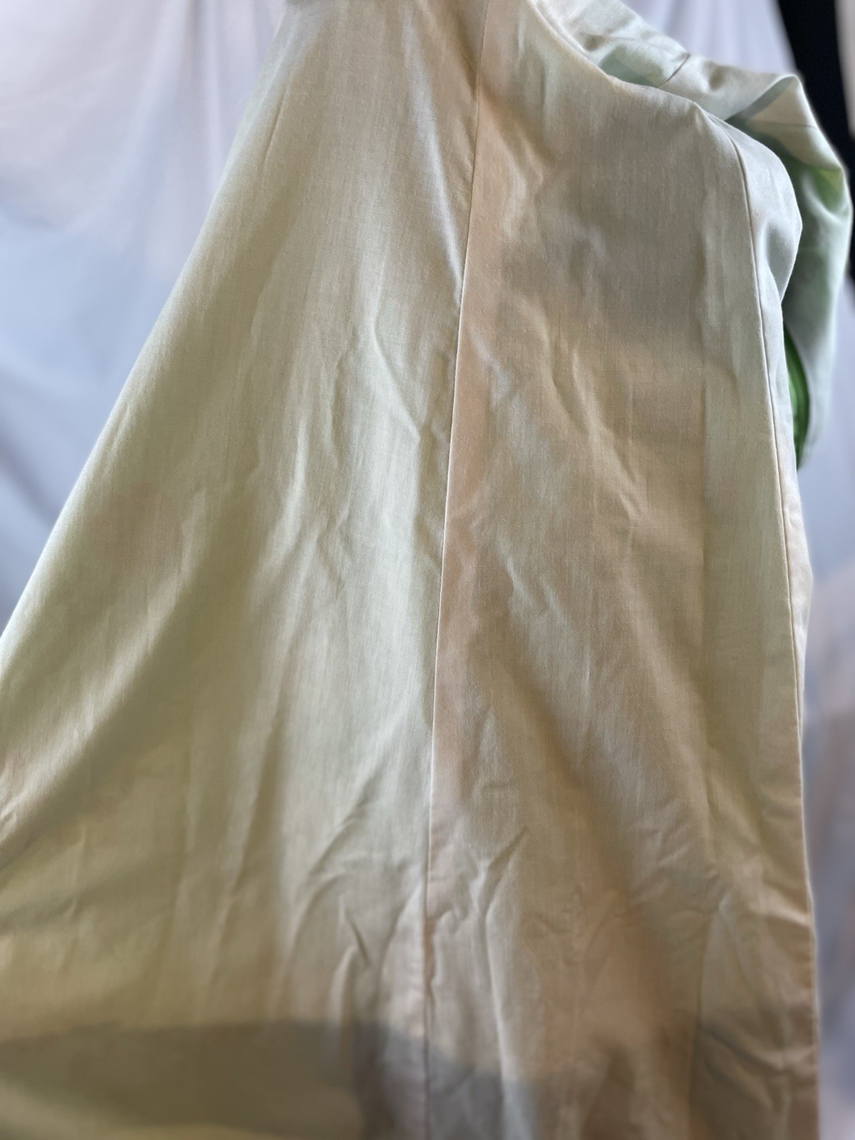 1970s Vtg Maxi Dress Gown Green Flocked dotted swiss daisy Mod Hippie Prom mint