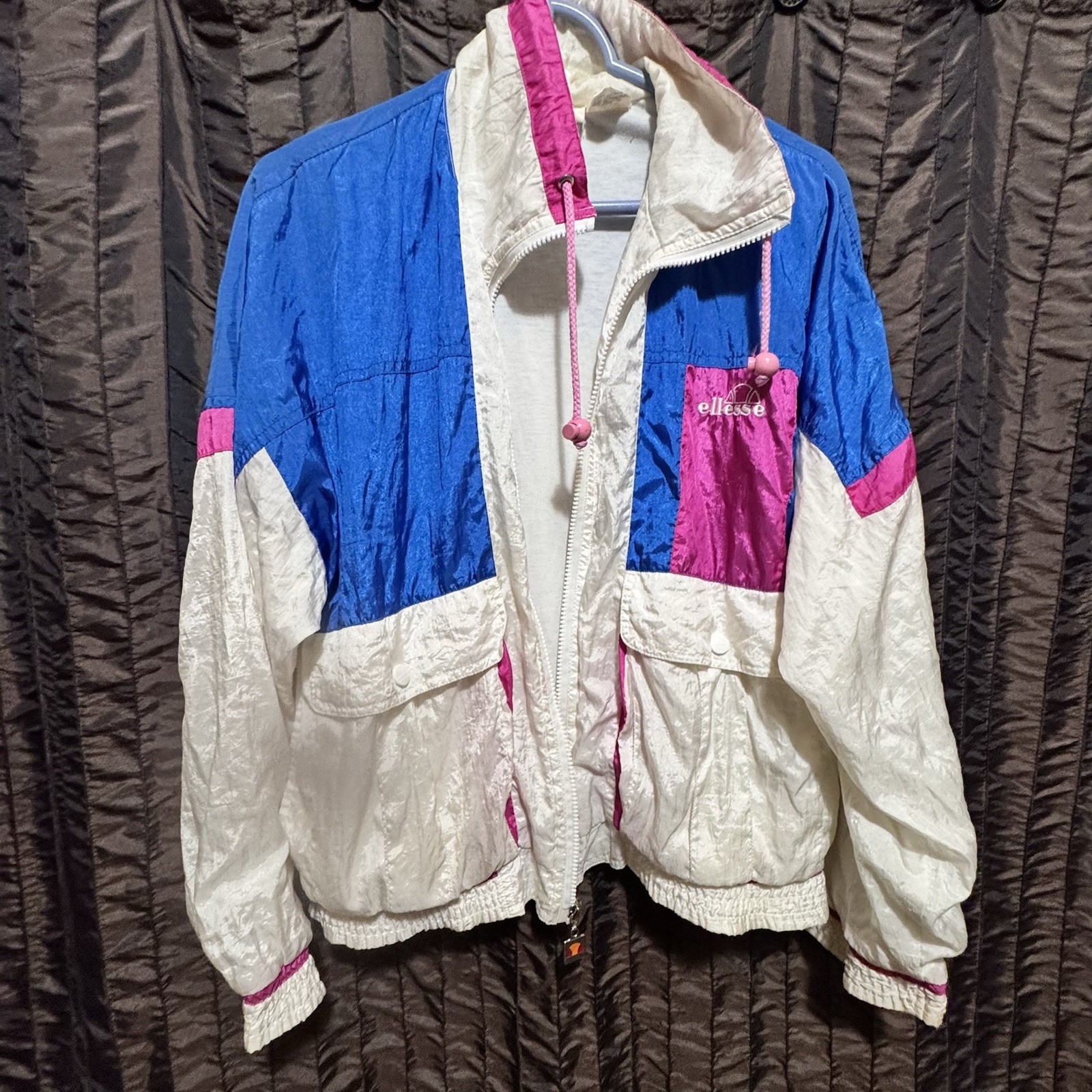 Ellesse Windbreaker Jacket Women&rsquo;s Size 1 Colorful Vintage 1980s SEE DESCRIPTION