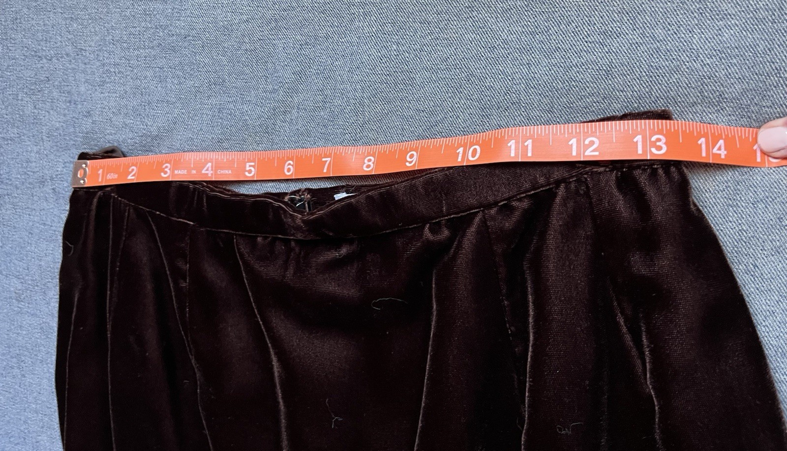 Vintage Burgundy/Brown Velvet 2 Piece Skirt Suit by De Royal Paris