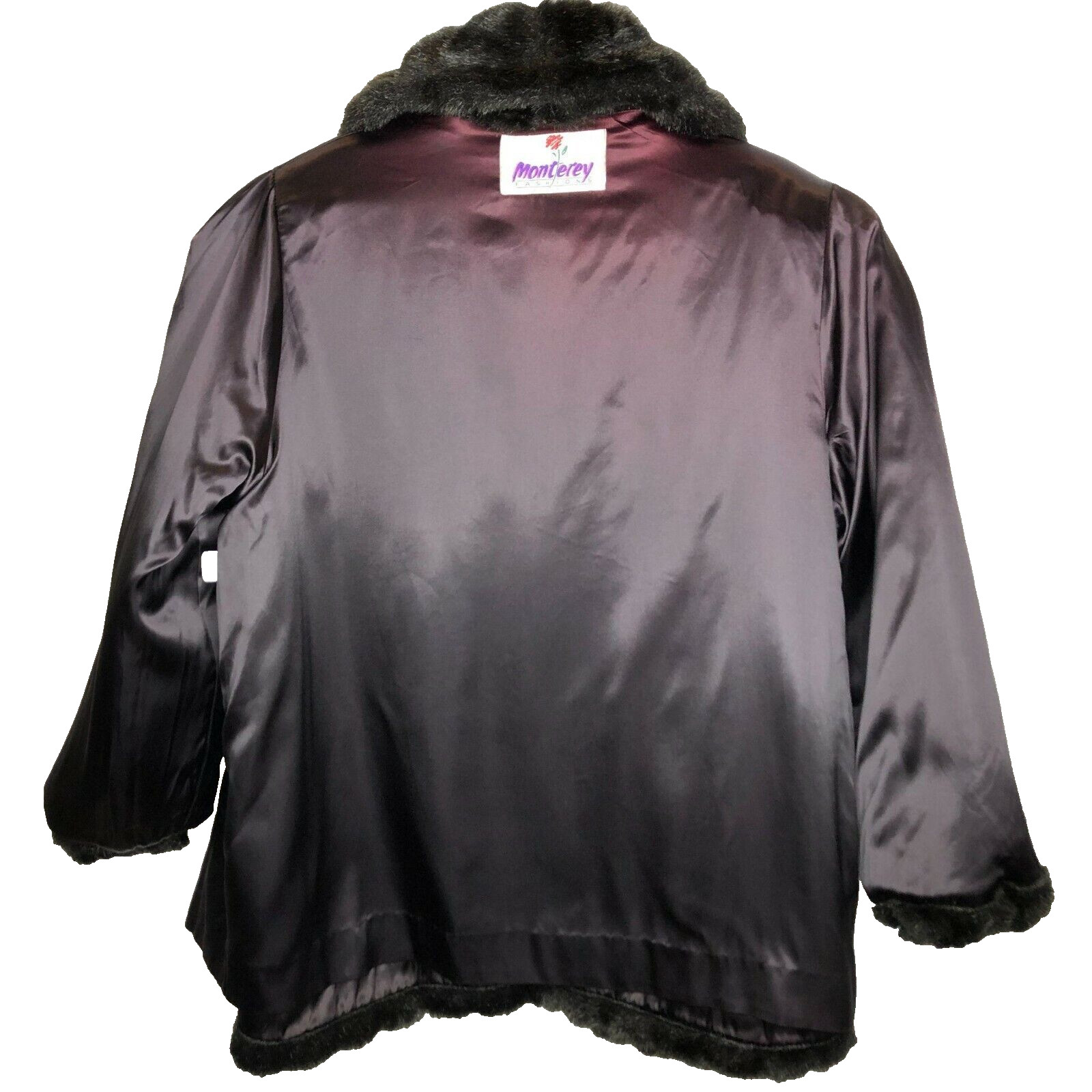 Monterey Fashions Vintage Java Brown Faux Fur Jacket Sz 20.5 see measurements