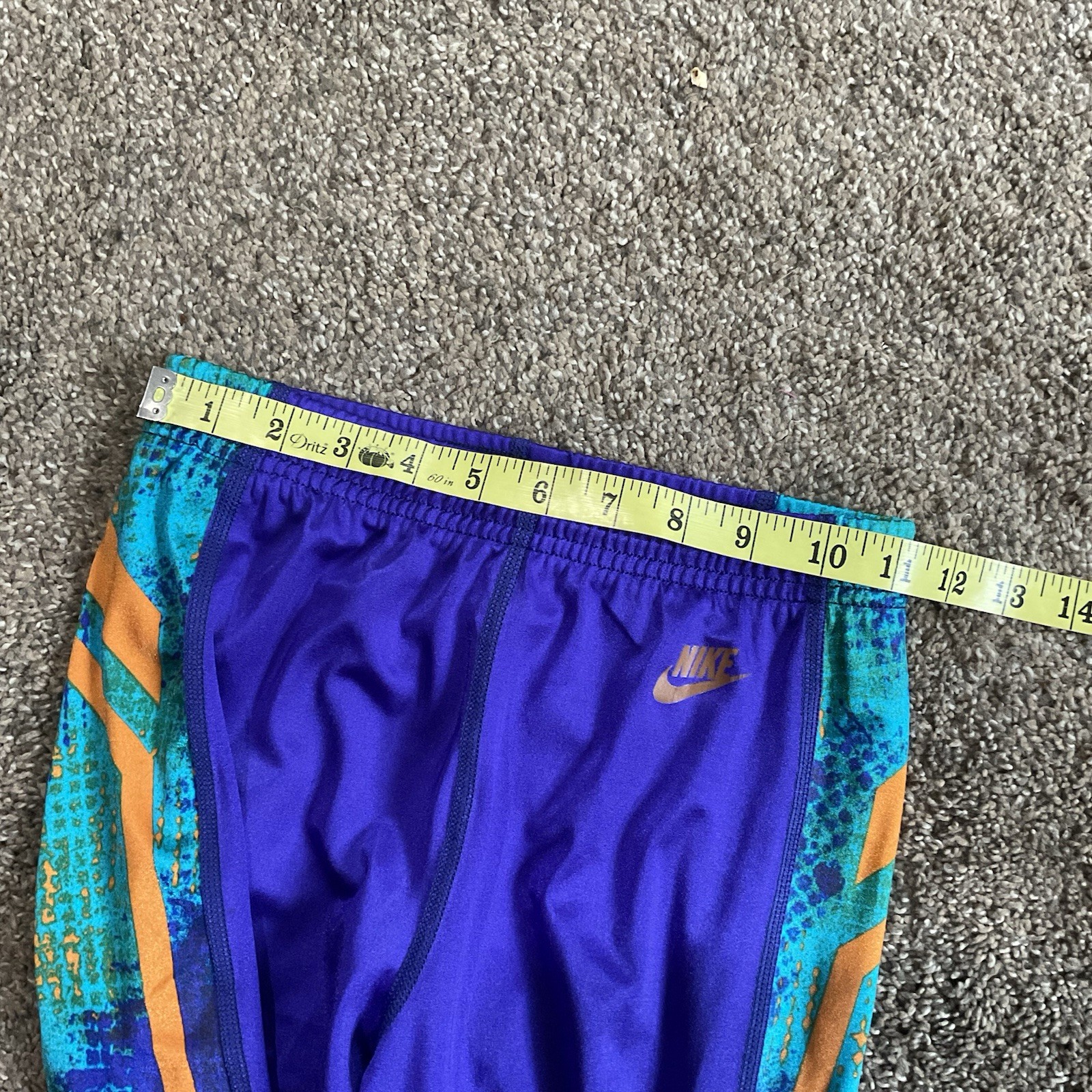 Vintage Nike Shiny Purple Side Stripe Spandex Leggings M