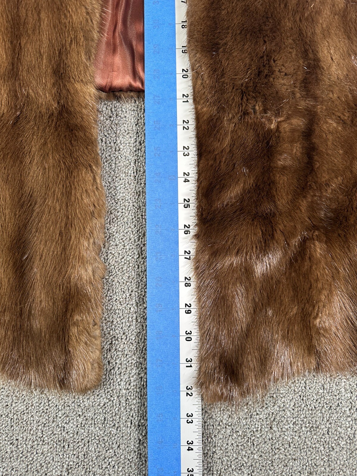 Woldenbergs Of Madison WI Fine Mink Fur Stole Wrap Shawl Sz Med/Lg Handmade VTG
