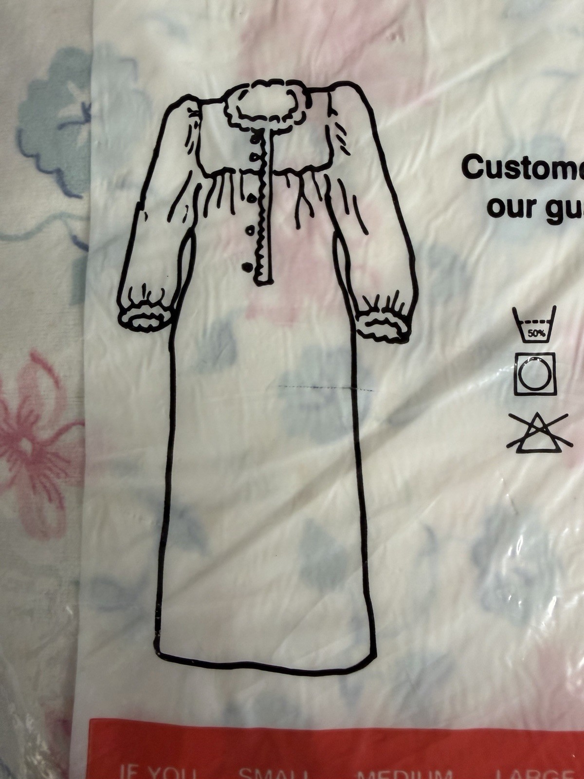 Vtg 90s Cottagecore Flannel Nightgown Floral Pink Blue USA L NOS Simply Basic