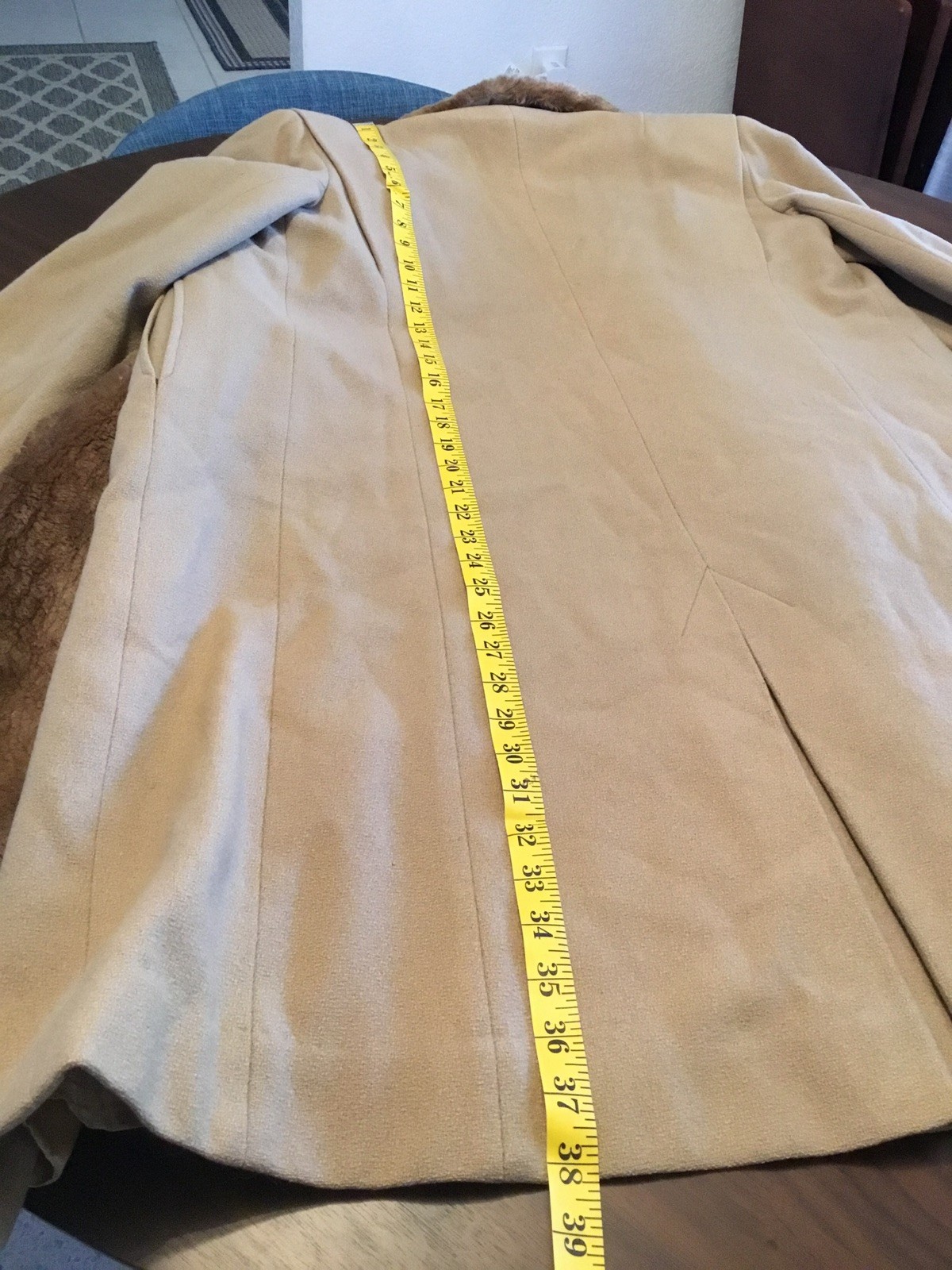 Women&rsquo;s M/P Vintage Wool, Mid Length Coat w/Sheared Beaver Collar,Satin Lining