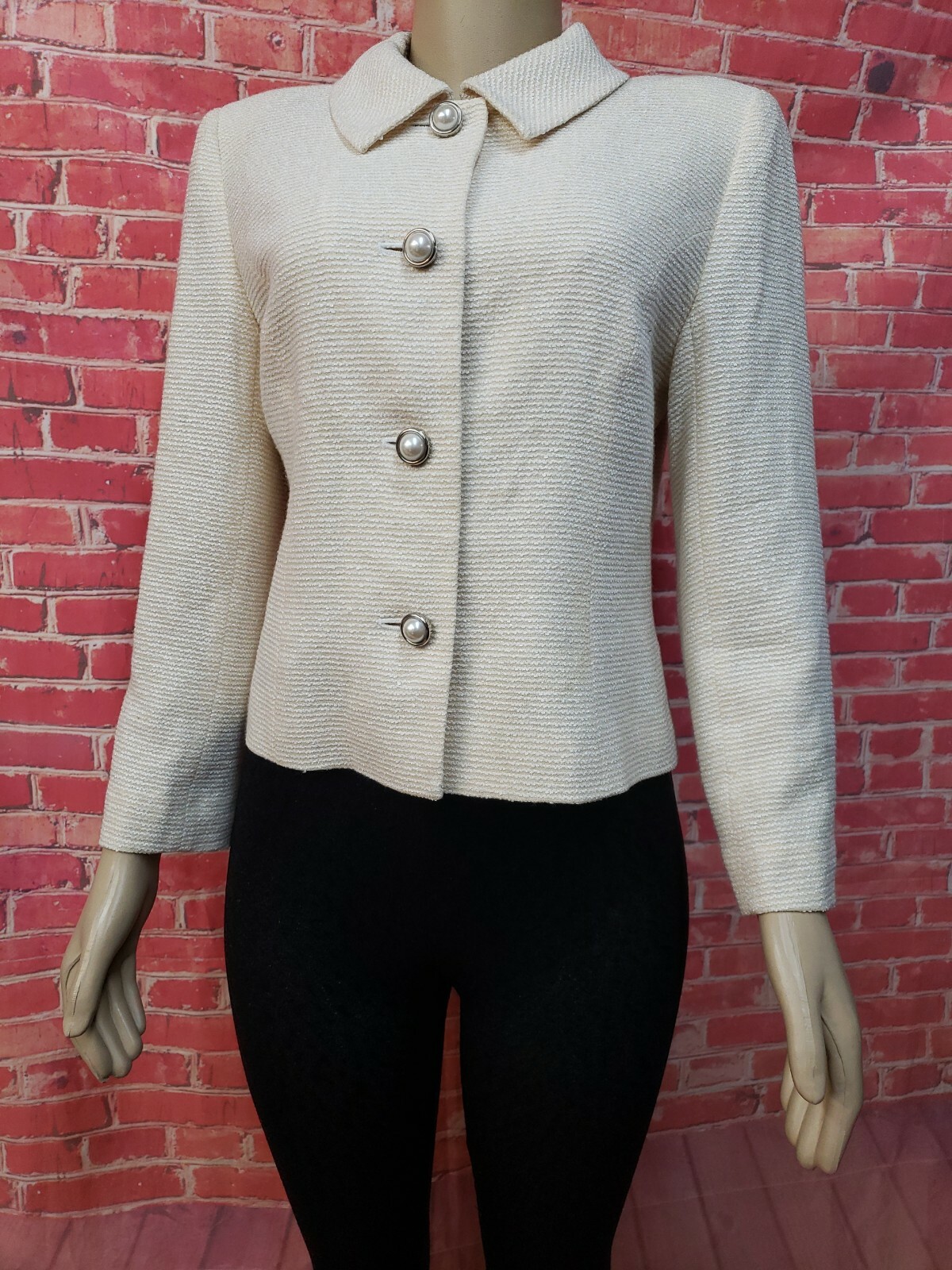 Courreges Paris, Designer Cream Women&rsquo;s Vintage Buttoned Jacket Sz M? #C
